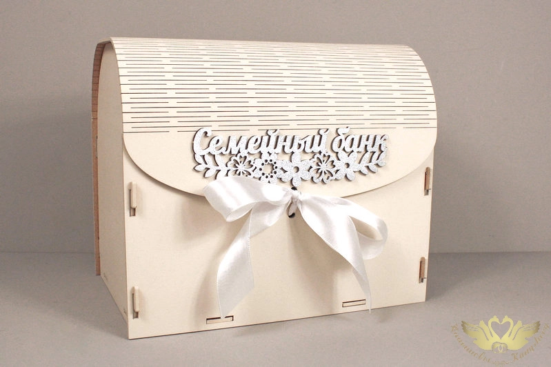 Семейный банк с цветами (23,5*17*20) МДФ 3мм, окрашен., оформл., Айвори-серебро, 1 шт.