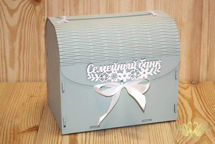 Семейный банк с цветами (23,5*17*20) МДФ 3мм, окрашен., оформл., Мурена светлый-белый, 1 шт.