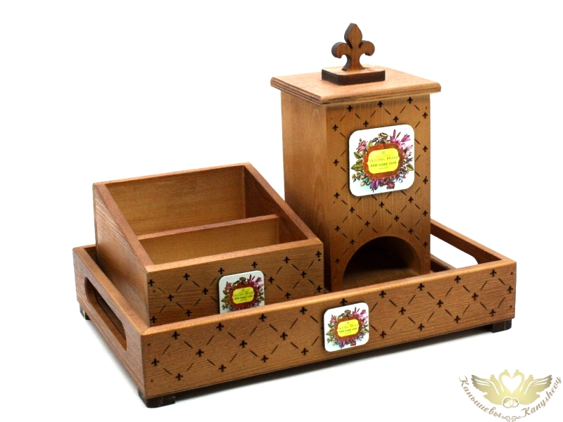 Набор для кухни "Brand". Дерево, окрашен. морилкой, оформл., Дуб, Набор.