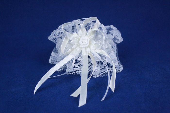 Украшение на шампанское (шир.6см;дл.55см) Кружево, оформл., Белый-шампань, 1 шт.