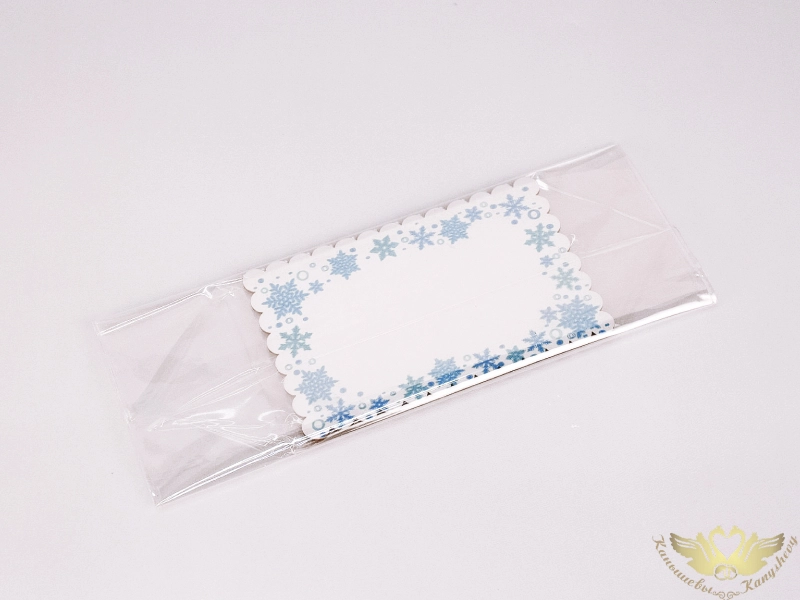 Пакет на жестком дне №1 "Снежинки" (дно 11*7; выс.36,5см) картон, УФ печать, пакет. Уп-12шт.