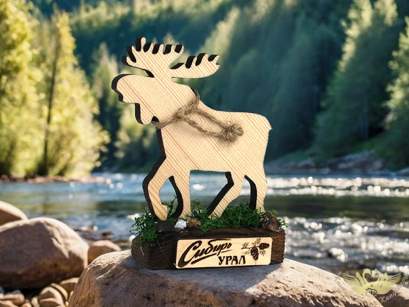 Сувенир из дерева "Лось. Сибирь-Урал", 1 шт. Сувенир из дерева "Лось. Сибирь-Урал", 1 шт.
