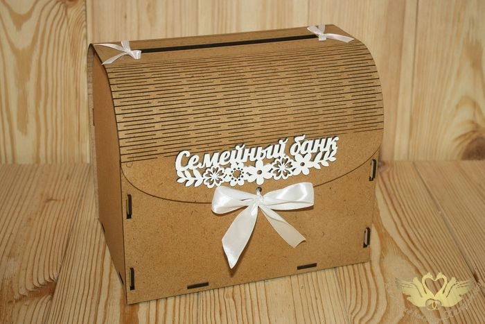 Семейный банк с цветами (23,5*17*20) МДФ 3мм, окрашен. морилкой, оформл., Орех-белый, 1 шт.