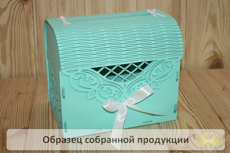 Семейный банк "Ажурный" со стразами (23,5*17*20) МДФ 3мм, окрашен., оформл., Тиффани-белый, 1 шт. БЕ