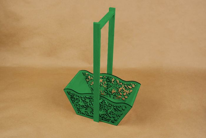 Корзинка со снежинками (24*12,5*36) МДФ 3мм, дерево, фанера 8мм, окрашен., Зелёный, 1 шт. Корзинка со снежинками (24*12,5*36) МДФ 3мм, дерево, фанера 8мм, окрашен., Зелёный, 1 шт.