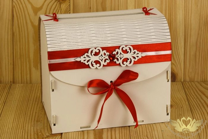 Семейный банк "Прага" (23,5*17*20) МДФ 3мм, окрашен., оформл., Белый-красный, 1 шт.