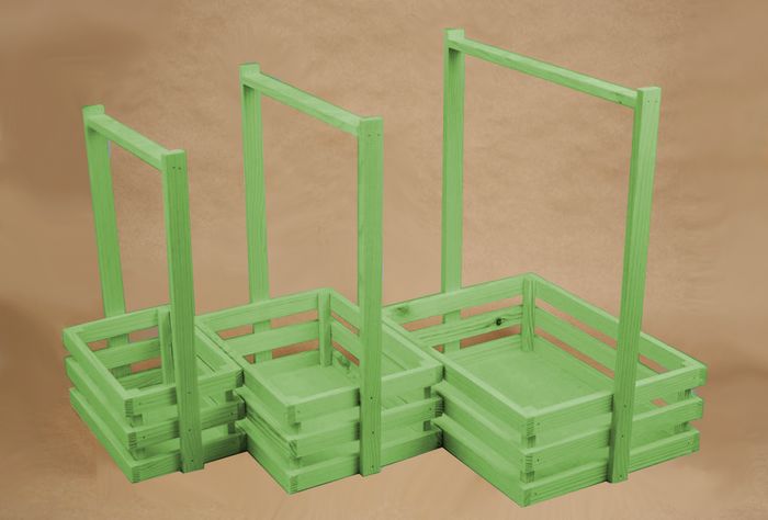 Набор ящиков реечных с ручками (20*13*33; 25*18*36,5; 30*23*40) Дерево, МДФ 3мм, окрашен., Салатовый Набор ящиков реечных с ручками (20*13*33; 25*18*36,5; 30*23*40) Дерево, МДФ 3мм, окрашен., Салатовый