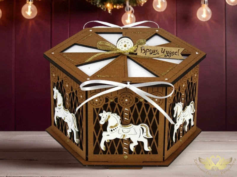 Подарочная упаковка "Карусель" малая (19*16,5*13) Дуб-белый, 1 шт. Подарочная упаковка "Карусель" малая (19*16,5*13) Дуб-белый, 1 шт.