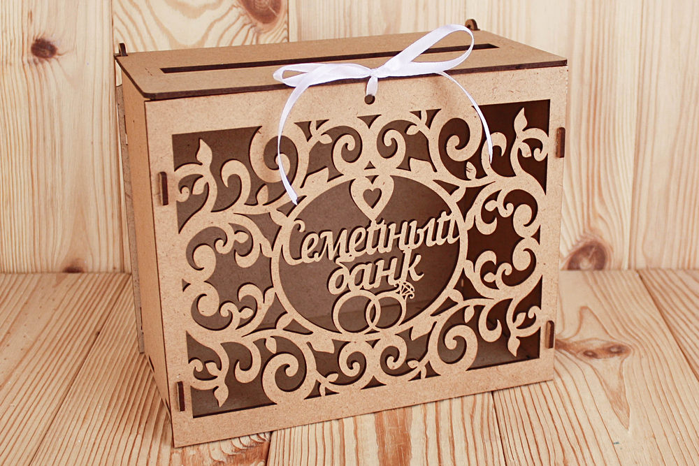 Семейный банк с вензелями (24*14*20) МДФ 3мм, окрашен. морилкой, оформл., Орех, 1 шт. Семейный банк с вензелями (24*14*20) МДФ 3мм, окрашен. морилкой, оформл., Орех, 1 шт.