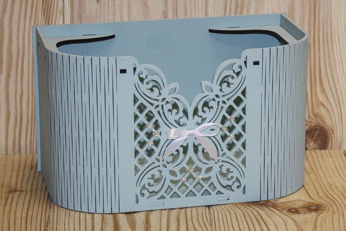 Корзинка для шампанского "Ажурная" (22,5*11*13) МДФ 3мм, окрашен., оформл., Мурена светлый-белый, 1 шт. Корзинка для шампанского "Ажурная" (22,5*11*13) МДФ 3мм, окрашен., оформл., Мурена светлый-белый, 1 шт.