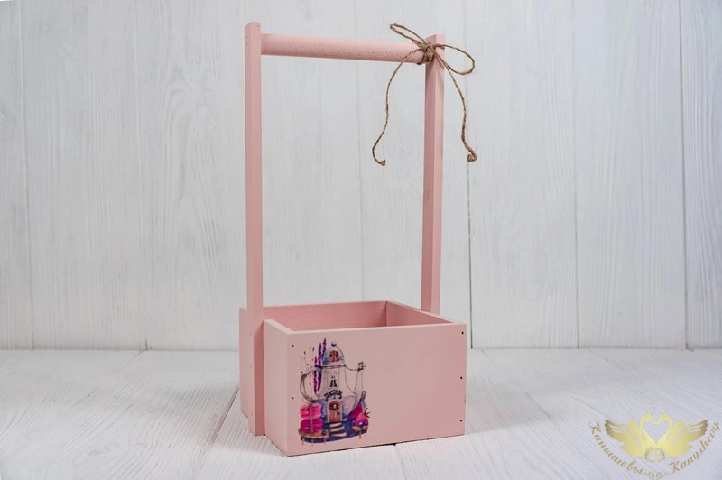 Ящик деревянный "Macaron" (16,5*15*33) Дерево, УФ печать, окраш., оформл., Пудровый, 1шт. Ящик деревянный "Macaron" (16,5*15*33) Дерево, УФ печать, окраш., оформл., Пудровый, 1шт.