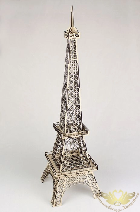 Заготовка для творчества. "Эйфелева башня" (20*20*73) Фанера 3мм, неокраш.,1 шт.