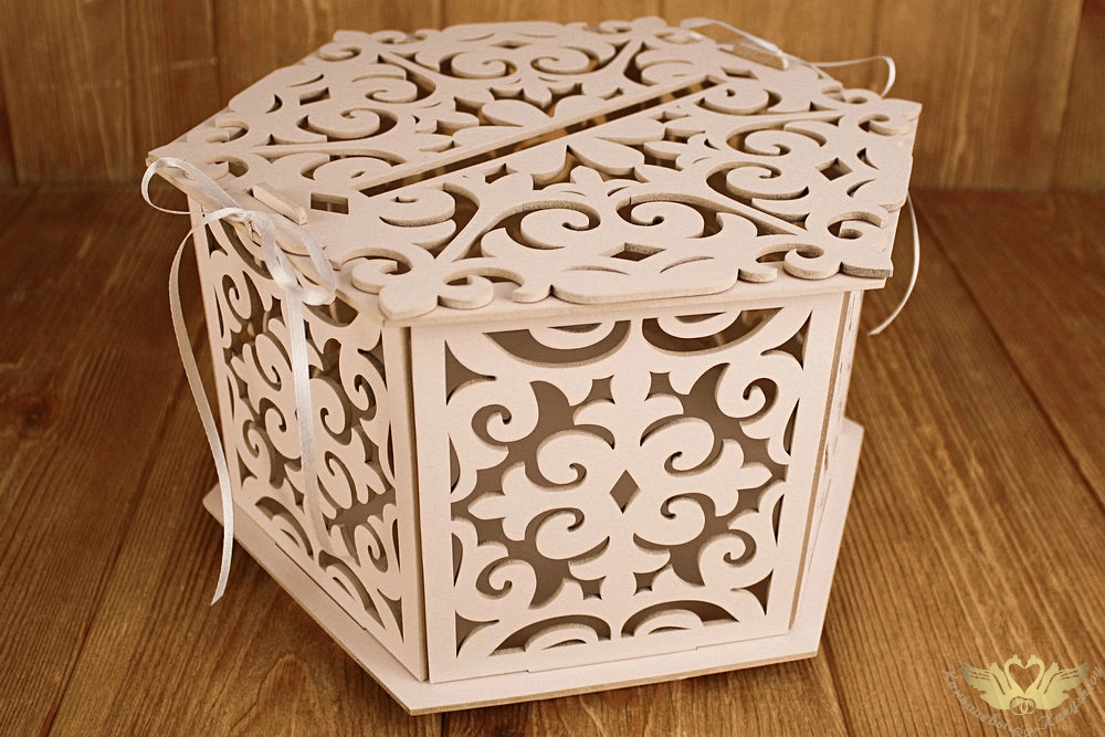 Семейный банк "Восточный" (25*29*17) МДФ 3мм, окрашен., оформл., Пудровый-белый, 1 шт.