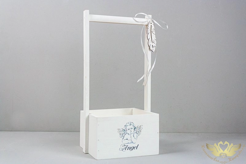 Ящик деревянный "Ангел" (16,5*15*33) Дерево, УФ печать, окраш., оформл., Белый, 1шт. Ящик деревянный "Ангел" (16,5*15*33) Дерево, УФ печать, окраш., оформл., Белый, 1шт.