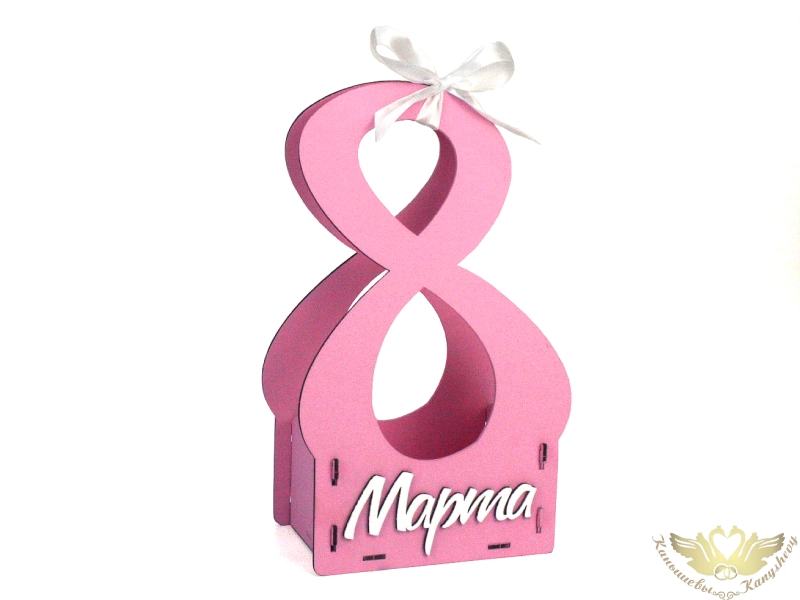 Подарочная упаковка "8 Марта" (17*10*28,5) Розовый пастель-белый, 1 шт. Подарочная упаковка "8 Марта" (17*10*28,5) Розовый пастель-белый, 1 шт.