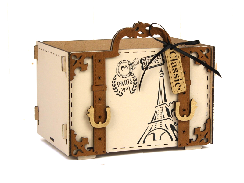 Подарочная упаковка "Чемодан. Classic" (18,5*13*15) Айвори, 1 шт.